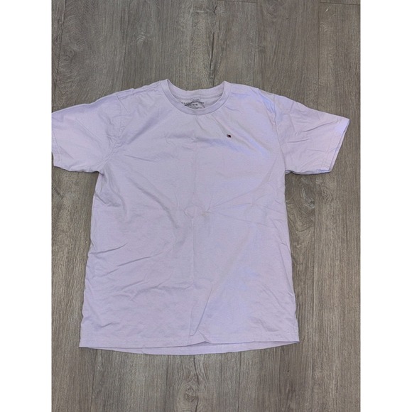 Tommy Hilfiger Other - Tommy Hilfiger T Shirt Mens Large (16-18) Purple Embroidered Logo Cotton Slim Fi
